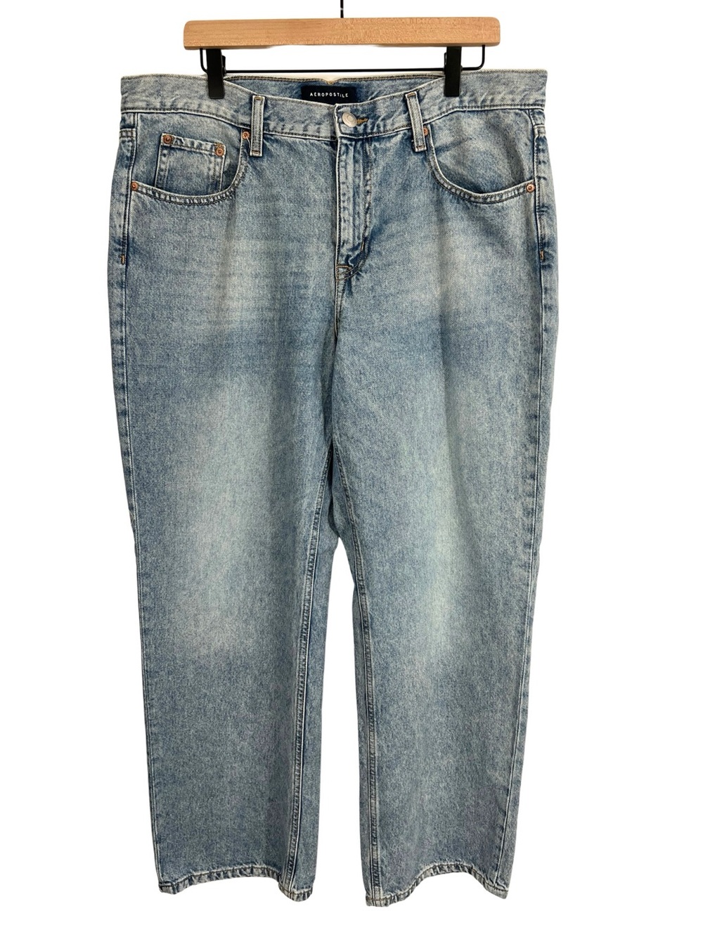 Aeropostale Low Rise Baggy Jeans Women’s 14 Short Wide Leg Denim